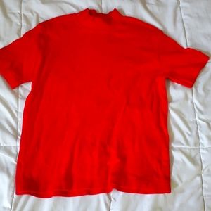 Basic Editions Red High Neck Tee
